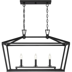 Savoy House 1-323-3-89 - Townsend 3-Light Linear Chandelier in a Matte Black Finish - OPEN BOX, modern lighting fixture