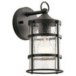 Kichler 49960AVI - Mill Lane 1-Light 75W Medium Outdoor Wall Light in Anvil Iron with clear glass shade.
