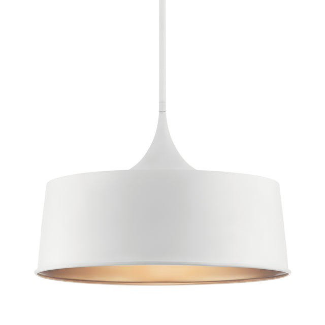 Kichler 52097WH - Elias 1-Light 150W Pendant / Semi-Flush Mount Light in White showcasing sleek design and ample illumination.