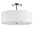 Dainolite 571-143SF-PC-WH - 3-Light Incandescent Semi-Flush Ceiling Light with White Shade