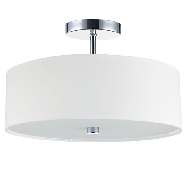 Dainolite 571-143SF-PC-WH - 3-Light Incandescent Semi-Flush Ceiling Light with White Shade