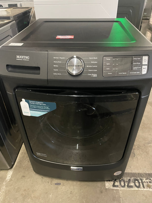 MAYTAG MHW5630MBK 4.5 Cu. Ft. High-Efficiency Stackable Front Load Washer with Steam and Fresh Spin - Volcano Black