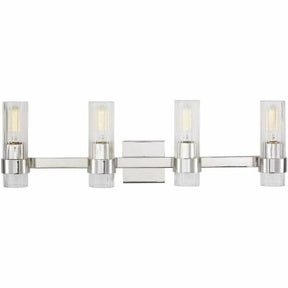 Visual Comfort CV1024PN - Geneva Four Light Vanity in Polished Nickel - OPEN BOX with modern design and polished finish.
