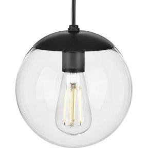 Progress Lighting P500309-031 - Atwell 1 Light 8 inch Pendant in Matte Black with Clear Glass showcasing modern lighting design.