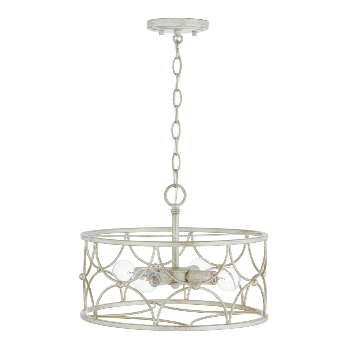 Capital Lighting 243341WW - Ricci Winter White 4-Light 60W Candelabra Incandescent Dimmable Ceiling Light Fixture