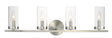 Maxim Lighting 25258CLSN - Sentinel 4-Light Bath Vanity features clear glass shades and brushed nickel finish for modern bathrooms.