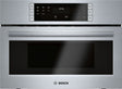 BOSCH HMB57152UC 500 Series Built-In Microwave Oven 27'' Stainless steel front view with touch controls.