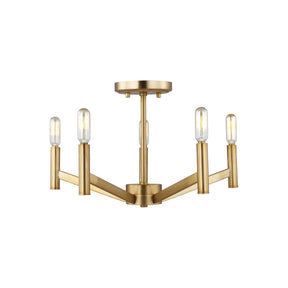 Visual Comfort 7724305-848 - Vector 5-Light Semi-Flush Ceiling Fixture in Satin Brass for luxury appliances sale