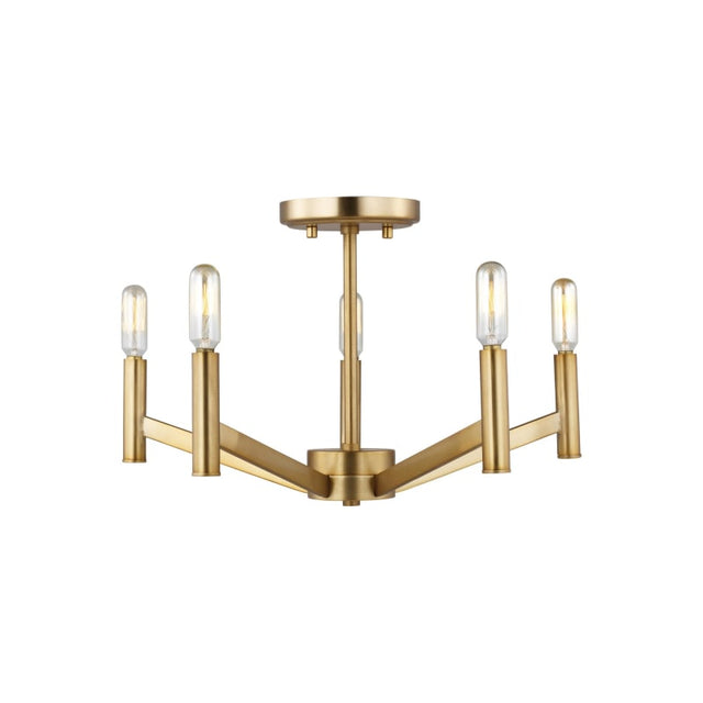 Visual Comfort 7724305-848 - Vector 5-Light Semi-Flush Ceiling Fixture in Satin Brass for luxury appliances sale