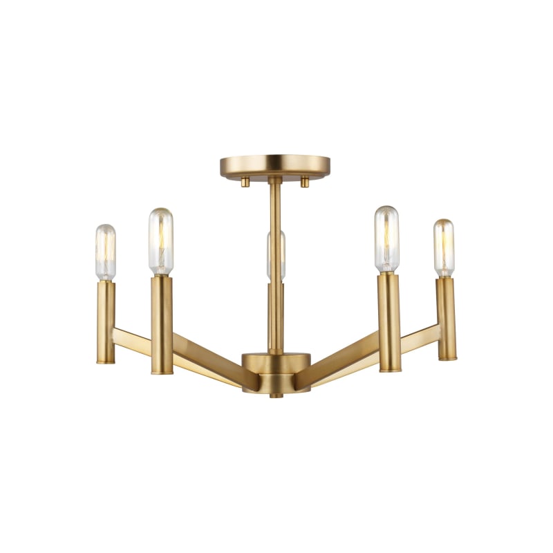 Visual Comfort Vector 5-Light Ceiling Fixture Satin Brass