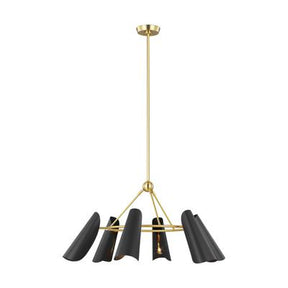 Visual Comfort AEC1036BBSMBK - Tresa 6-Light 60W Chandelier in Burnished Brass
