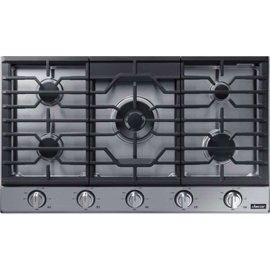 Dacor gas cooktop with five sealed burners