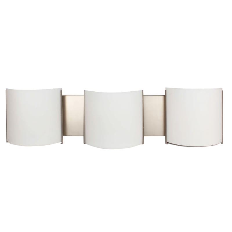Miseno FLVL1013LEDBN - ML Series 3-Light Integrated LED Vanity Fixture in Brushed Nickel showcasing modern design.