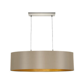 EGLO Lighting 31613A - Two Light Pendant, Matte Nickel enhances modern spaces with stylish lighting.