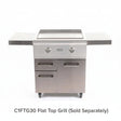 COYOTE C1FTCART 30" Flat Top Grill Cart with stainless steel finish and storage compartments.
