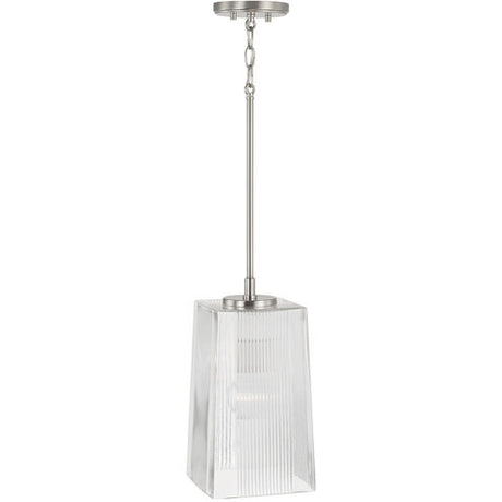 Capital Lighting 341711BN - Lexi 1-Light Pendant in Brushed Nickel - OPEN BOX with clear glass shade.