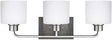 Generation Lighting 4428803-962 - Canfield 3 Light 23 inch Bath Light in Brushed Nickel with sleek design and glass shades.