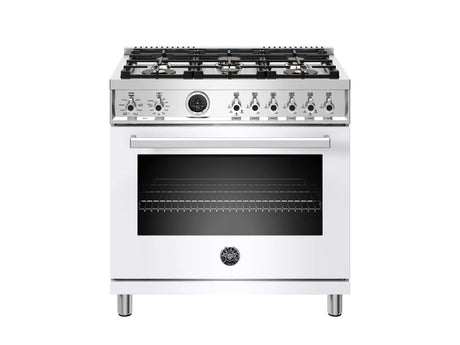 BERTAZZONI PROF366DFSBIT 36 Inch Freestanding Professional Dual Fuel Range with 6 Sealed Burners, 5.7 Cu. Ft. Oven Capacity.