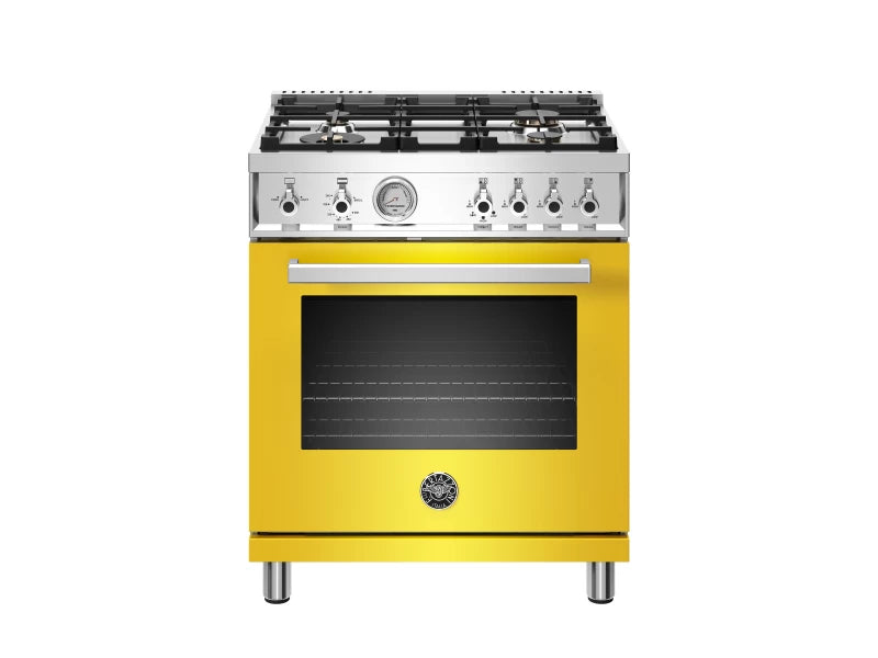 Bertazzoni 30" Gas Range with Yellow Finish