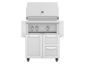 HESTAN GCD30 30 Inch Double Door Grill Cart: Stainless Steel for outdoor cooking, part of our luxury appliances sale.