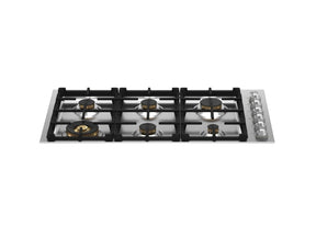 Bertazzoni MAST366QBXT BZ-36" DROP-IN GAS CKTOP 6 BRASS BURNERS for luxury kitchens, appliance liquidation, discounted premium appliances.