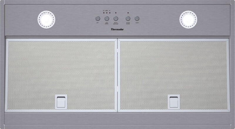 Thermador range hood insert with halogen lights