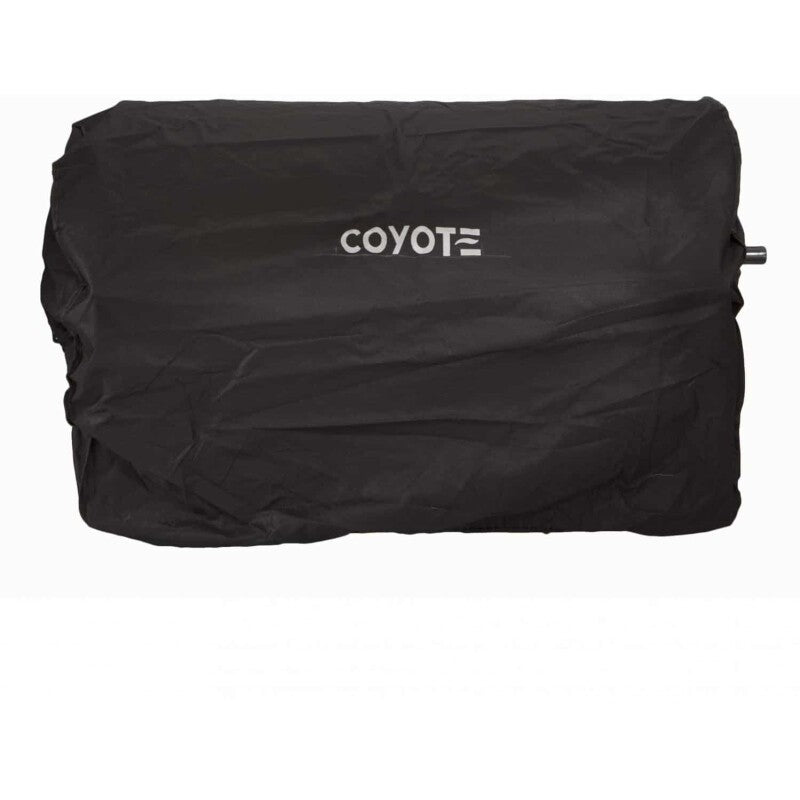 Coyote grill cover, black vinyl, built-in