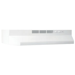 Broan 412401 BR-24in. WHITE DUCTFREE HOOD features a sleek design and 2-speed fan switch, perfect for your kitchen appliance needs.