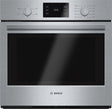 Bosch HBL5351UC BO-500 SER 30IN SINGLE WALL OVEN SS with metal knobs for stylish control and broil mode.