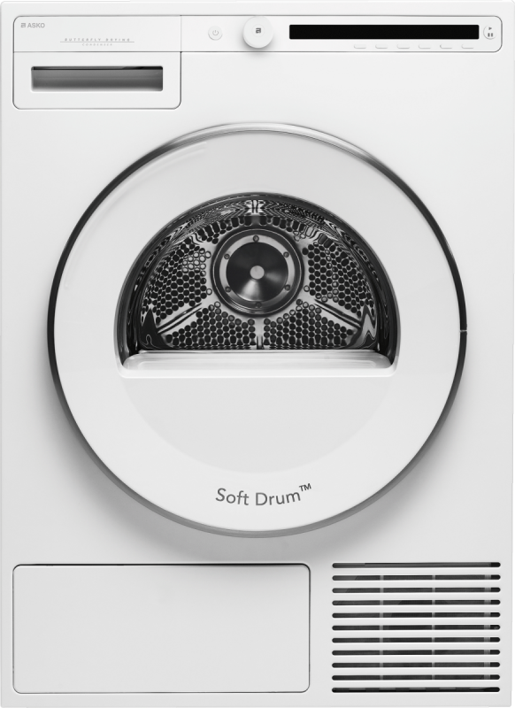 ASKO T208CW 24" Condensation Dryer, Classic, White with Soft Drum™ technology for gentle drying.