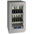 U-Line UHRE518-SG01A UL-GLASS REF 18" REV HINGE SS 115V stylish built-in refrigerator for beverage storage.