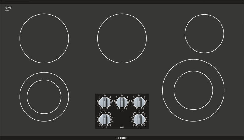 Bosch electric cooktop with dual cooking element controls