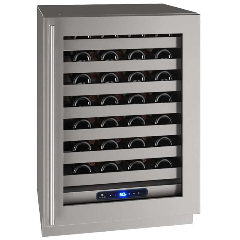 U-Line wine cooler with stainless steel finish