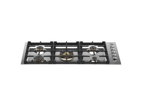 Bertazzoni PROF365QBXT BZ-36" DROP-IN GAS CKTP 5 BRASS BURNERS for luxury kitchen appliances.