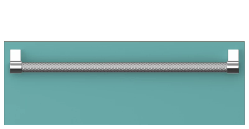 Hestan warming drawer handle in turquoise