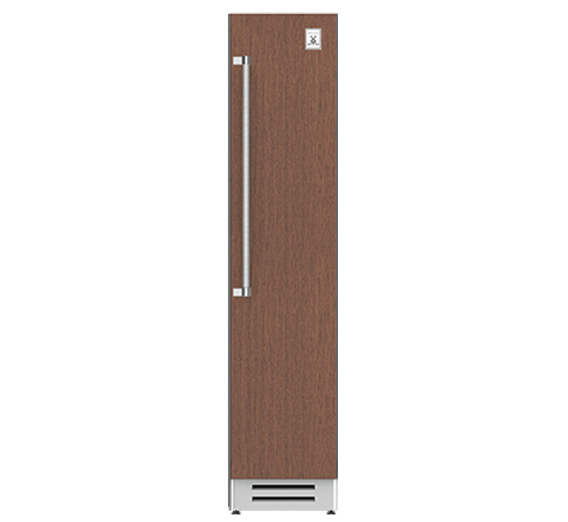 Hestan 18-inch column freezer with wood finish