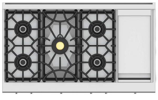 Hestan 5 Burner Gas Cooktop with Griddle