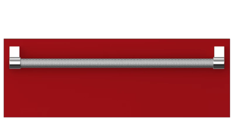 Hestan warming drawer handle in red
