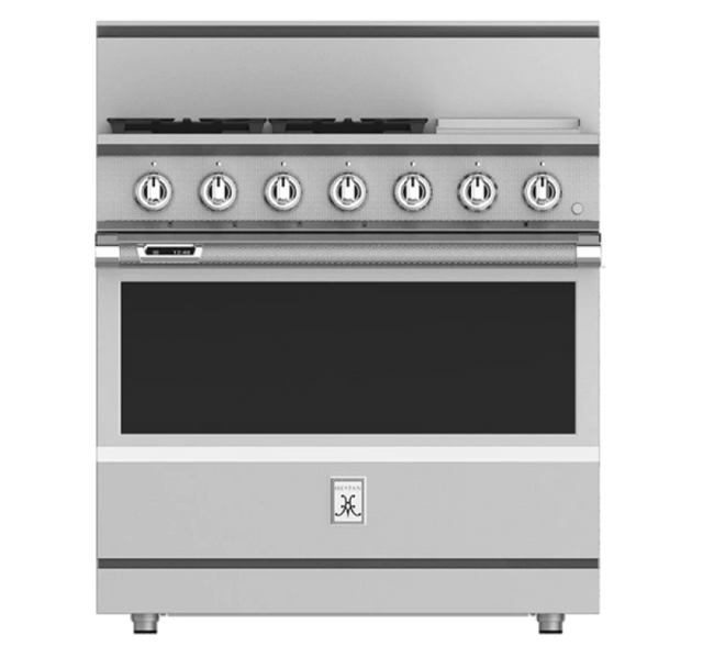 Hestan KRD364GDNG - RANGE, 4 BURNER WITH GRIDDLE, DUAL FUEL, 36" - NG - STAINLESS - luxury appliances sale