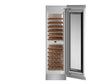 Bertazzoni REF24WCPRR BZ-24" BI WINE CELL COL PNL RDY RT SWING with wooden shelves for wine storage.