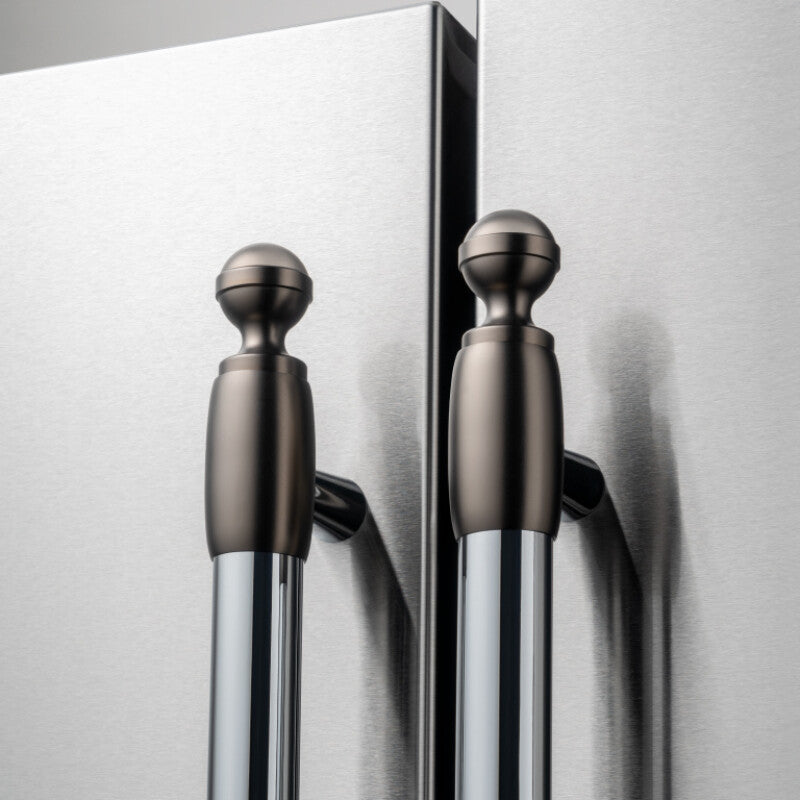 Bertazzoni refrigerator handles in satin black finish