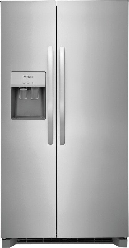 FRIGIDAIRE FRSS2623AS 25.6 Cu. Ft. 36" Standard Depth Side by Side Refrigerator with water and ice dispenser.