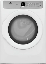 Electrolux ELFG7337AW ELX-8 CU FT WHITE FRONT LOAD GAS DRYER with luxury features and LED display