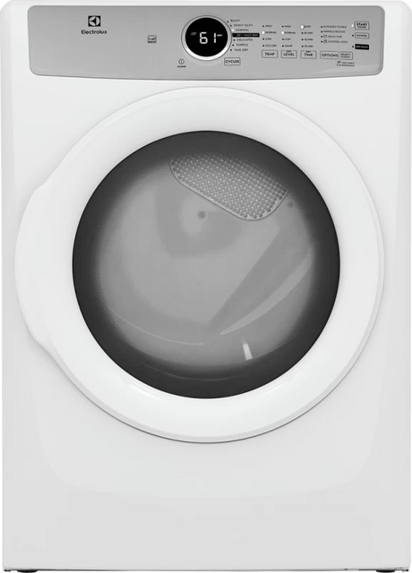 Electrolux ELFG7337AW ELX-8 CU FT WHITE FRONT LOAD GAS DRYER with luxury features and LED display