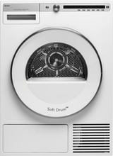 ASKO T411HSW 24" Heat Pump Dryer, Logic, White featuring Soft Drum technology and sleek design.