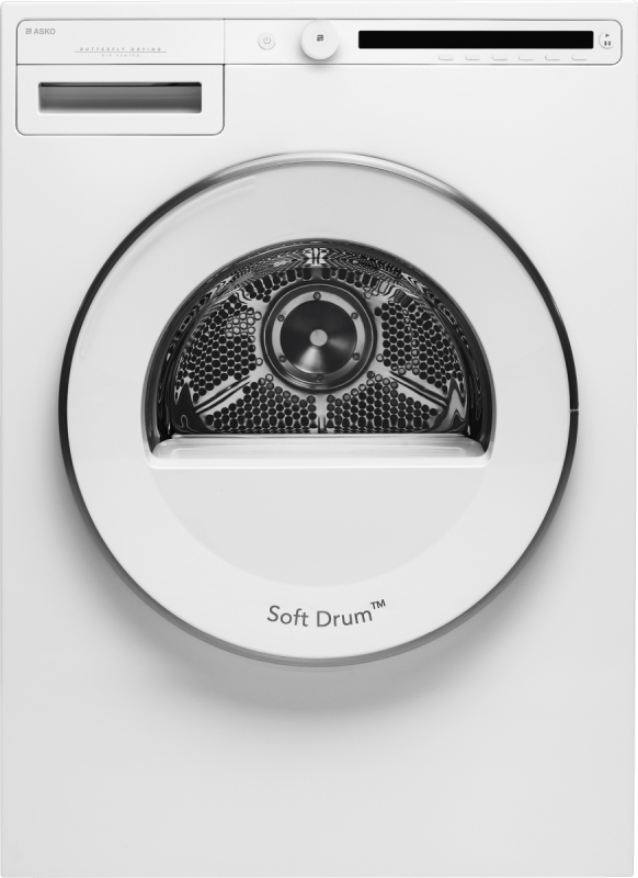 ASKO T208VW 24" Vented Dryer, Classic, White with Soft Drum feature for effective drying.