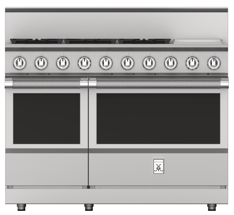 Hestan KRG485GDNG - RANGE, 5 BURNER WITH GRIDDLE, ALL GAS, 48" - NG - STAINLESS for luxury appliance liquidation.