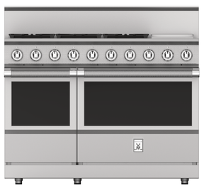 Hestan KRG485GDNG - RANGE, 5 BURNER WITH GRIDDLE, ALL GAS, 48" - NG - STAINLESS for luxury appliance liquidation.