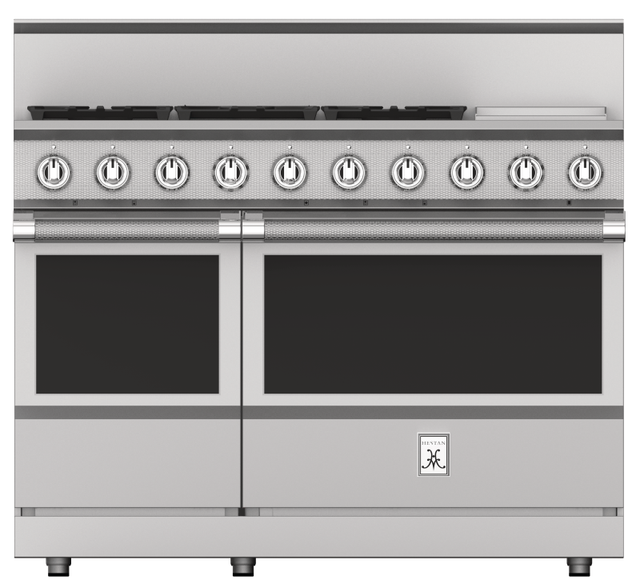 Hestan KRG485GDNG - RANGE, 5 BURNER WITH GRIDDLE, ALL GAS, 48" - NG - STAINLESS for luxury appliance liquidation.