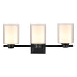 Design House 556159 - Oslo 3-Light Brushed Nickel Vanity Light with three adjustable glass shades.